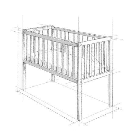 Mini-Bett Stardust Crib 90×40 Craft Anthrazit